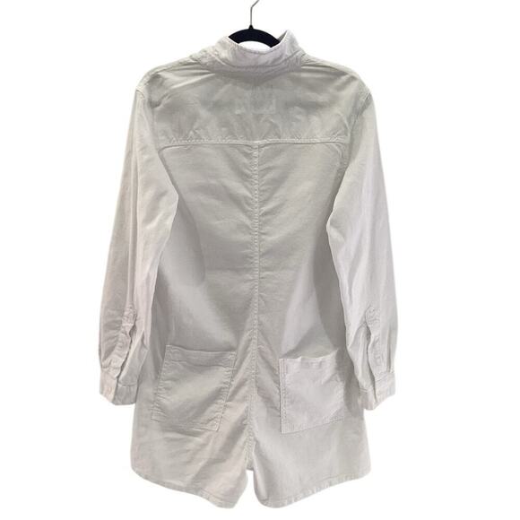 Frank & Eileen Ireland Performance Linen Long Sleeve Playsuit In White Size XL - Picture 9 of 13